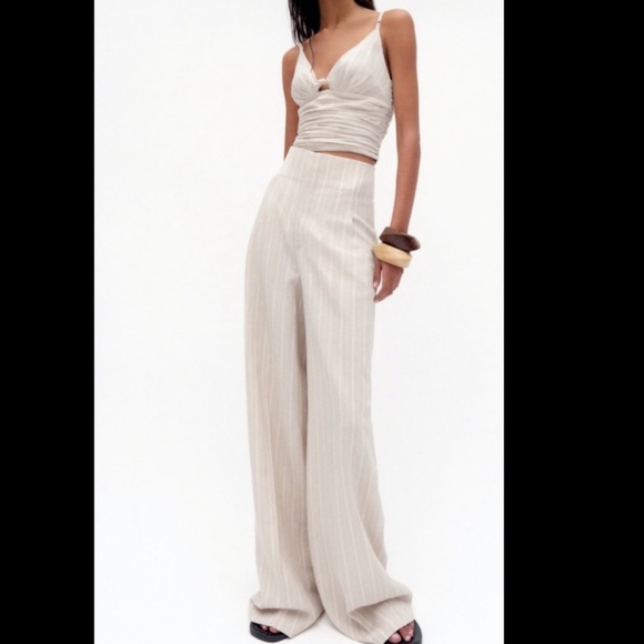 Zara Pants - High waisted linen wide leg pants
